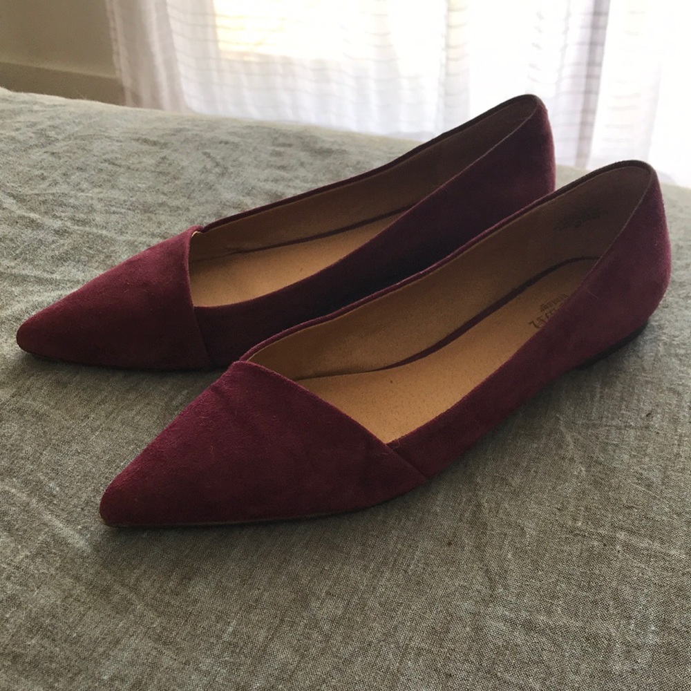 Burgundy flats